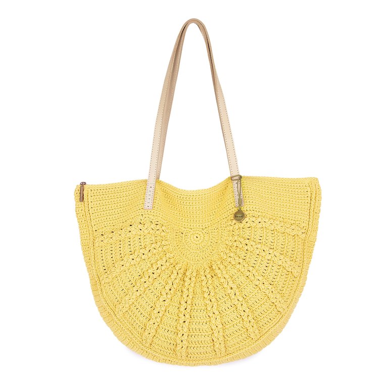 Faye Tote Bag - Hand Crochet - Chartreuse Sunbeam