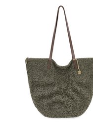 Faye Tote Bag - Hand Crochet - Moss Static