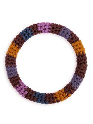 Finch Bangle - Hand Crochet - Brown Stripe
