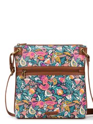 Flat Crossbody - Canvas - Teal Enchanted Forest