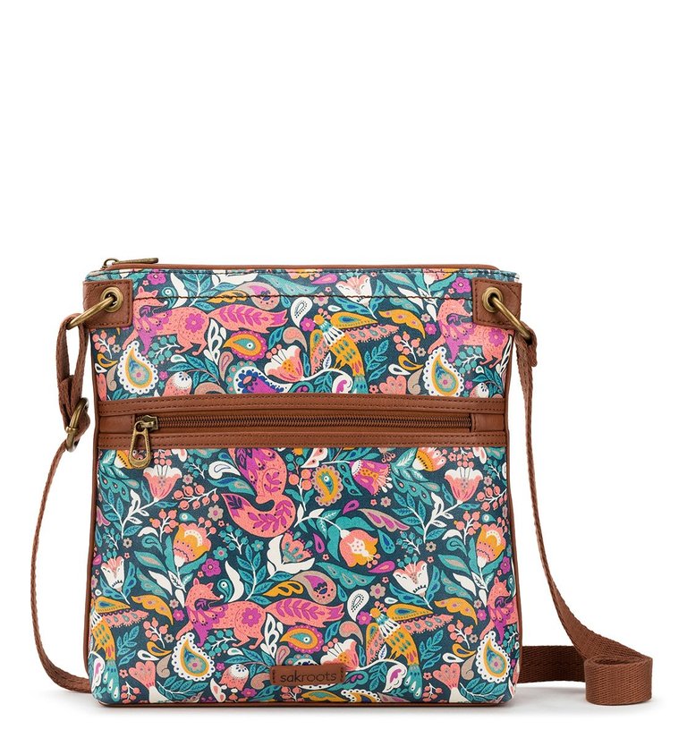Flat Crossbody - Canvas - Teal Enchanted Forest