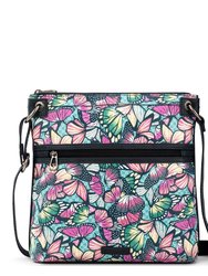 Flat Crossbody - Canvas - Orchid Butterfly Bloom