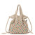 Glenna Drawstring Mini Crossbody - Hand Crochet - Ecru Multi Beads