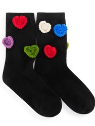 Haven Trouser Socks - Cotton - Black Hearts