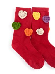Haven Trouser Socks - Cotton - Red Hearts