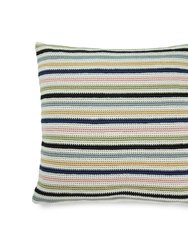 Home 18 x 18 Pillow Cover - Hand Crochet - Tranquil Stripe