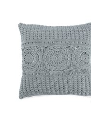Home Hacienda 18 x 18 Pillow Cover - Hand Crochet - Dove Medallion
