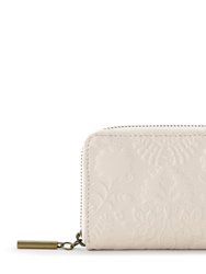 Iris Medium Wallet - Leather - Stone Floral Embossed