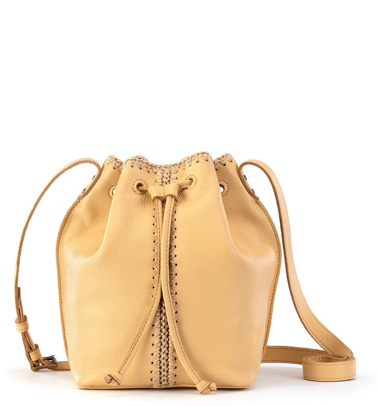 Ivy Drawstring Bucket Bag - Leather - Buttercup