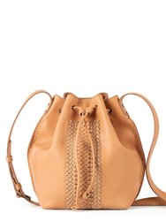 Ivy Drawstring Bucket Bag - Natural Leather - Natural Vachetta