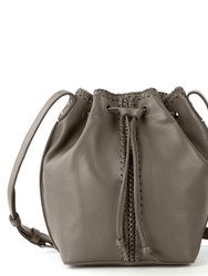 Ivy Drawstring Bucket Bag - Leather - Mushroom