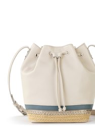 Ivy Drawstring Bucket Bag - Leather - Coastal Block Espadrille