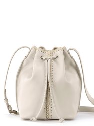 Ivy Drawstring Bucket Bag - Leather - Stone