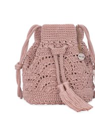 Ivy Drawstring Bucket Bag - Hand Crochet - Seashell Fan