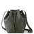 Ivy Drawstring Bucket Bag - Leather - Moss