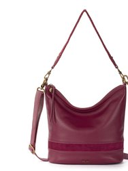 Jasmine Bucket Crossbody - Leather - Currant Block