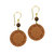 Jasper Disc Earrings - Leather - Tobacco