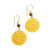 Jasper Disc Earrings - Hand Crochet - Lemon Drop