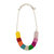 Jasper Disc Necklace - Hand Crochet - Beach Stripe