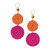 Jasper Double Disc Earrings - Hand Crochet - Pinkberry Cayenne Block