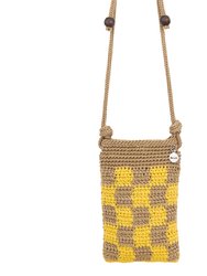 Josie Mini Crossbody Bag - Hand Crochet - Lemon Drop Check