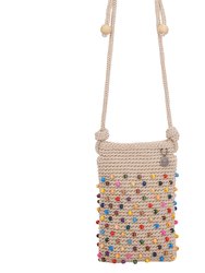 Josie Mini Crossbody Bag - Hand Crochet - Ecru Multi Beads