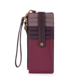 Kira Card Wristlet - Leather - Currant Block