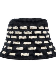 Lanie Bucket Hat - Hand Crochet - Black Tile