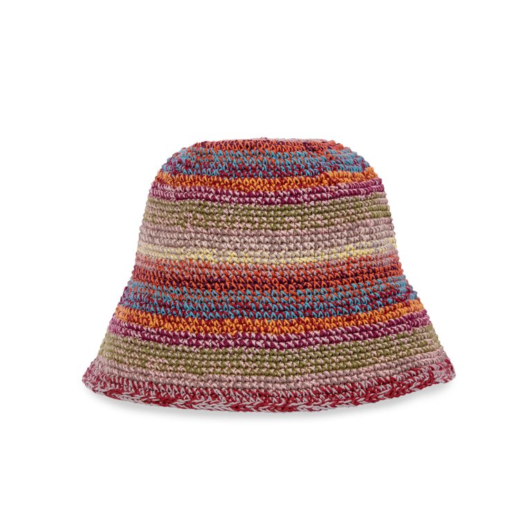 Lanie Bucket Hat - Hand Crochet - Sunset Stripe