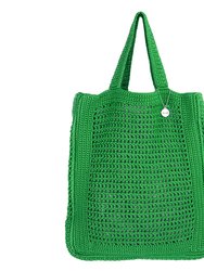 Lanie Market Tote - Hand Crochet - Kelly Green