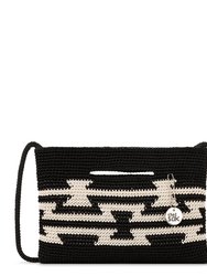 Linden Crossbody Bag - Hand Crochet - Black and White Multi Ragam