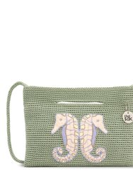 Linden Crossbody Bag - Hand Crochet - Seafoam Seahorse