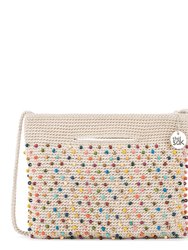 Linden Crossbody Bag - Hand Crochet - Ecru Bali Beads