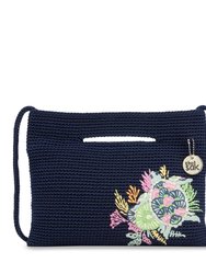 Linden Crossbody Bag - Hand Crochet - Denim Seascape