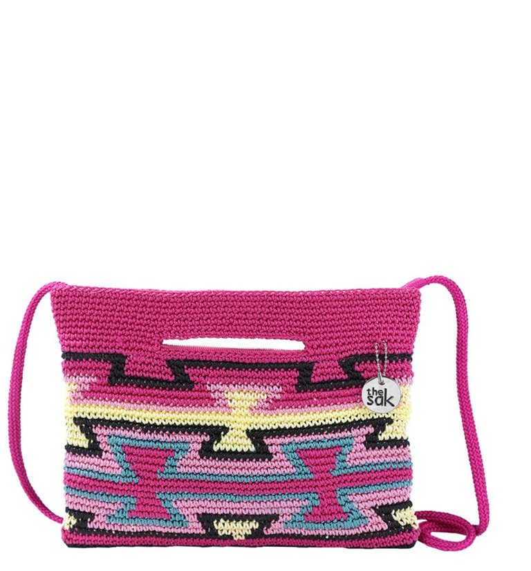 Linden Crossbody Bag - Hand Crochet - Aqua Multi Ragam