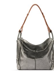 Los Feliz Hobo Bag - Eco Lined - Black Silver Pebble