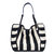 Los Feliz Large Tote - Hand Crochet - Black Stripe