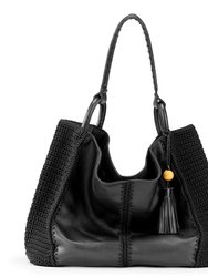 Los Feliz Large Tote - Eco Lined - Black Crochet