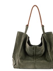 Los Feliz Large Tote - Eco Lined - Moss Suede