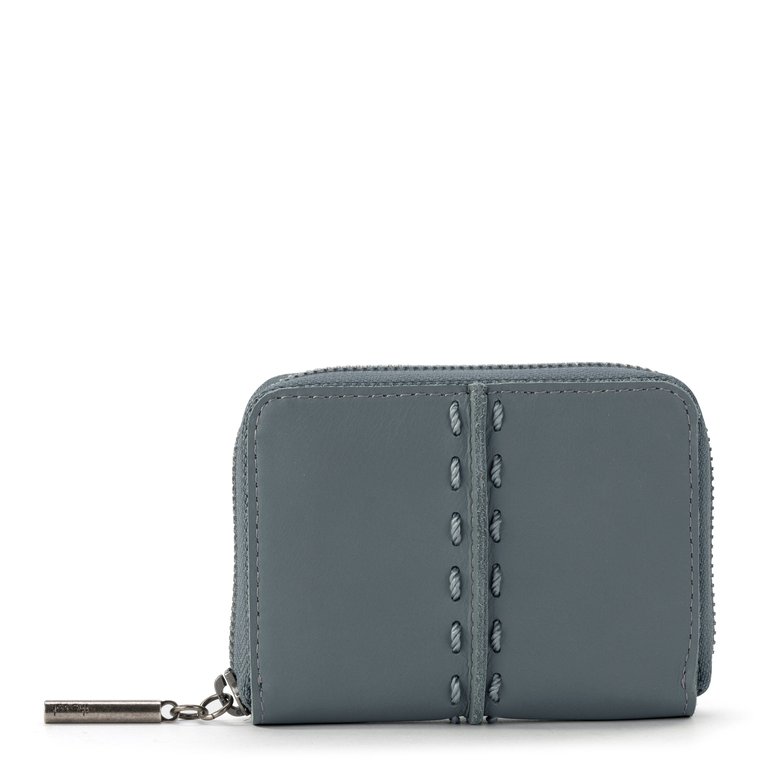 Los Feliz Medium Wallet - Leather - Dusty Blue Grey