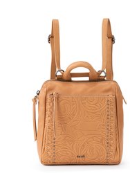 Loyola Mini Backpack - Leather - Scotch Leaf Embossed
