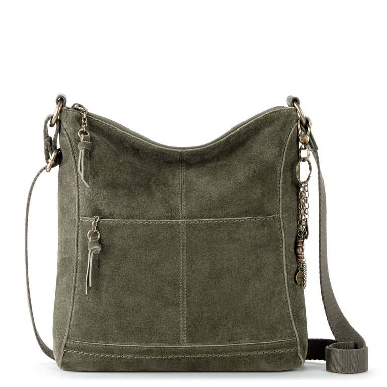Lucia Crossbody Bag - Leather - Moss Suede