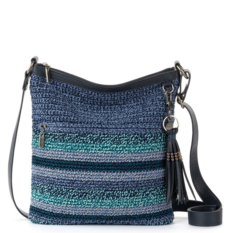 Lucia Crossbody Bag - Hand Crochet - Lapis Stripe