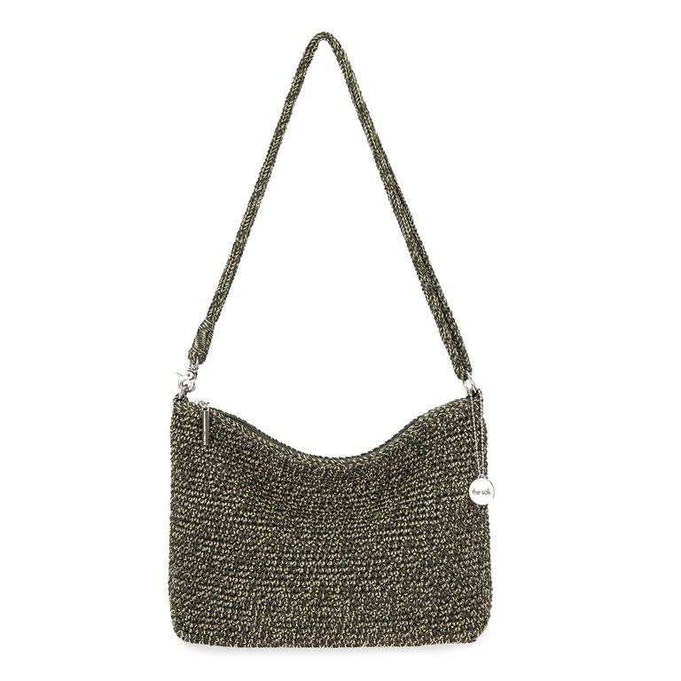 Lumi Crossbody Bag - Hand Crochet - Moss Static