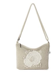 Lumi Crossbody Bag - Hand Crochet - Natural Flower Embroidery
