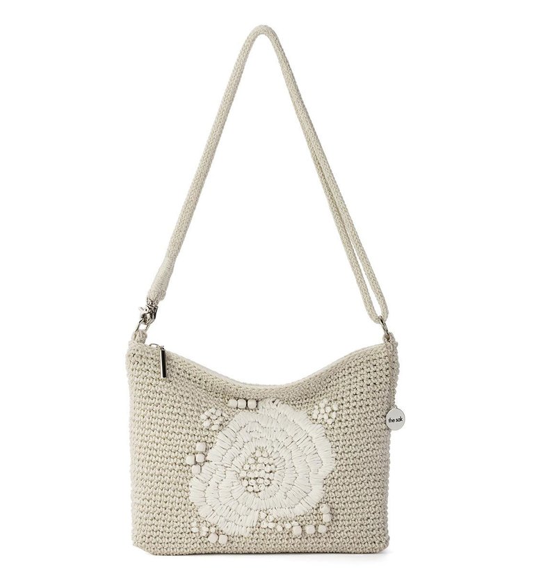 Lumi Crossbody Bag - Hand Crochet - Natural Flower Embroidery