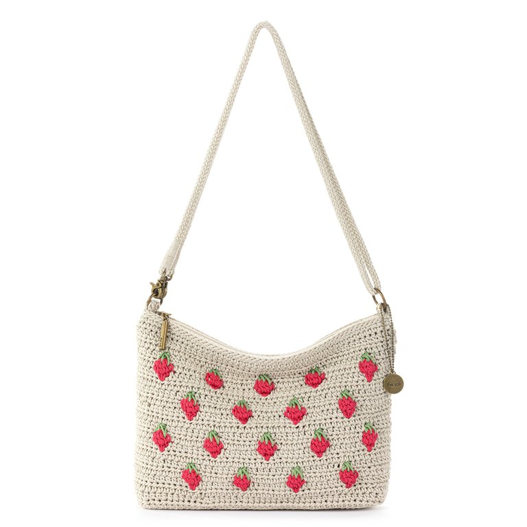 Lumi Crossbody Bag - Hand Crochet - Natural Strawberries