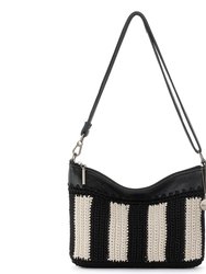 Lumi Crossbody Bag - Hand Crochet - Black Stripe