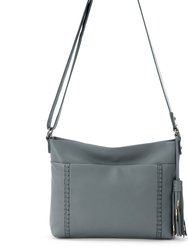 Melrose Leather Crossbody Handbag - Dusty Blue Grey