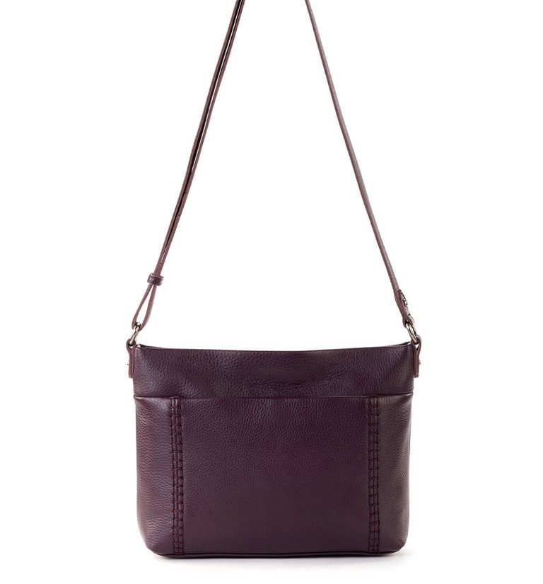 Melrose Leather Crossbody Handbag - Aubergine